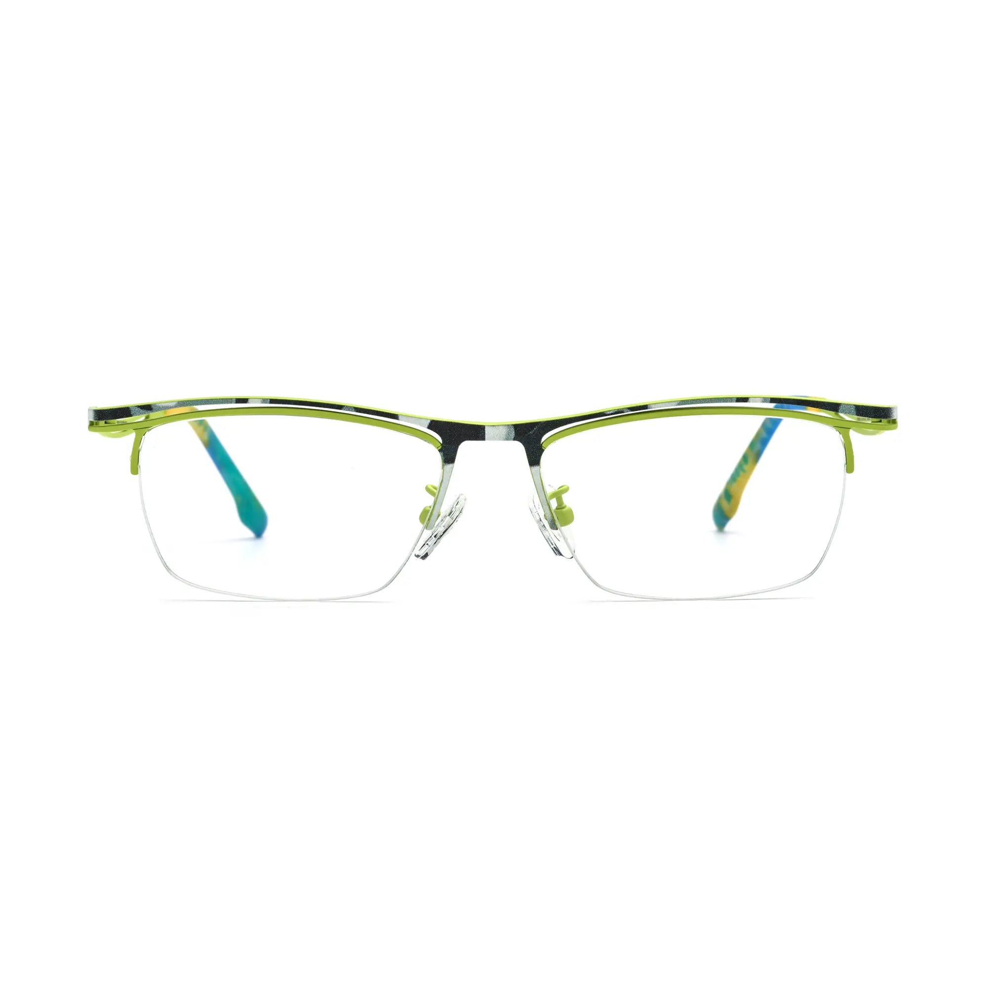 VoyueLens™ Citrus Fade Semi-Rim Eyeglasses – Front View – SKU VL185890-C3